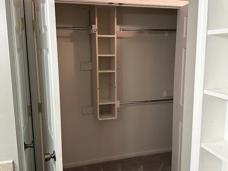 Walk in closet in master bathroom