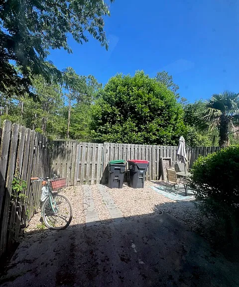 Fenced backyard