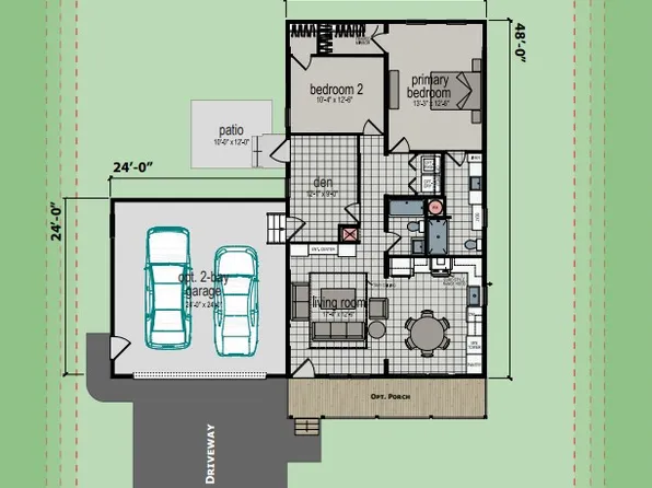 Encore w/2 Car Garage Plan, Blueberry Hill Estates 55+