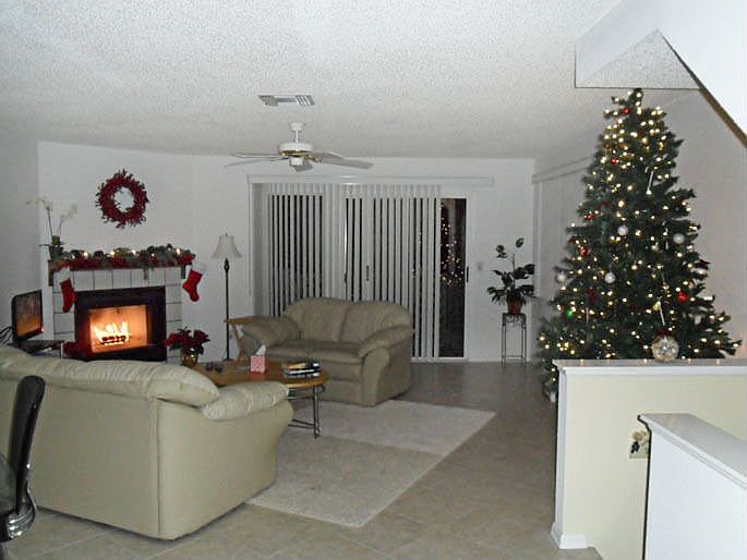 Living with fireplace