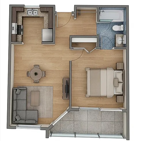 Floor plan The Balboa - One Bedroom