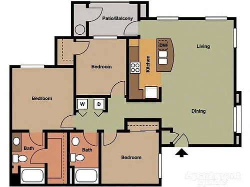 Floor plan Brandenburg Three Bedroom Two Bathroom