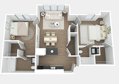Floor plan Renovated 2 bedroom 2 bathroom unit