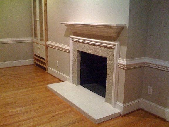 Wood burning fireplace working perfectly.