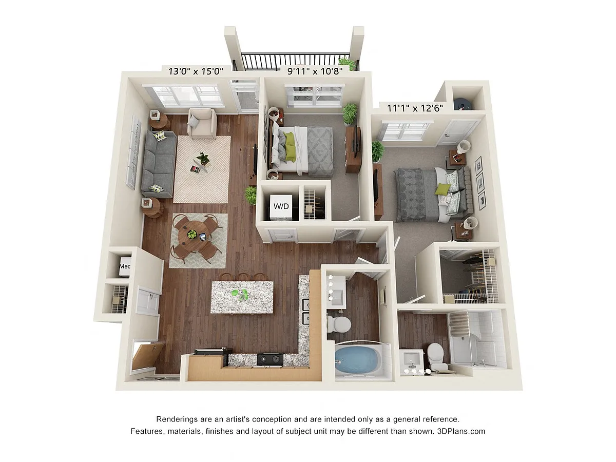 Floor plan Two Bedroom B1