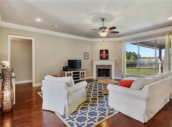 Wood Floors in Family Room w/Fireplace
