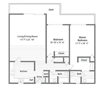 Floor plan 2 Bedroom Town Home