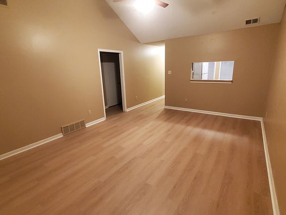 Great room with vaulted ceiling