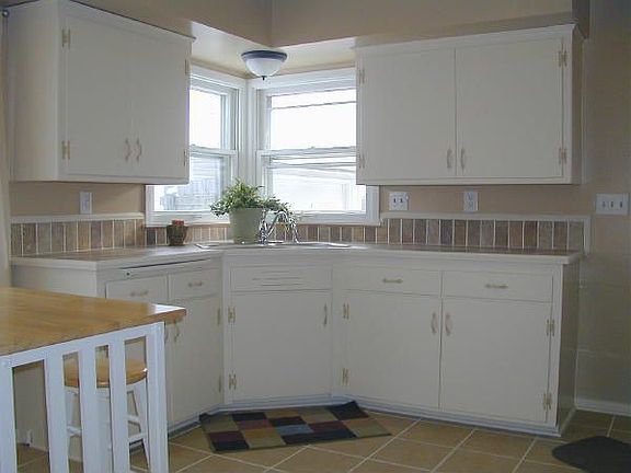 Tiled floor and counters