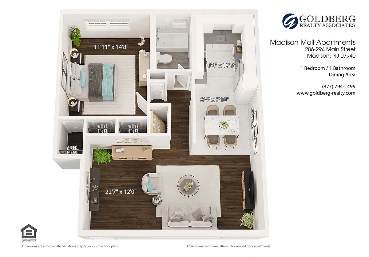 Floor plan One Bedroom Garden Style