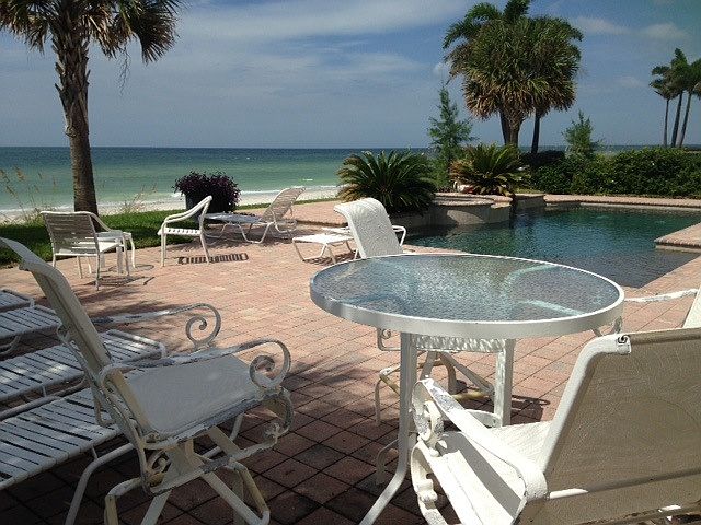 spacious pool area with breathtaking views