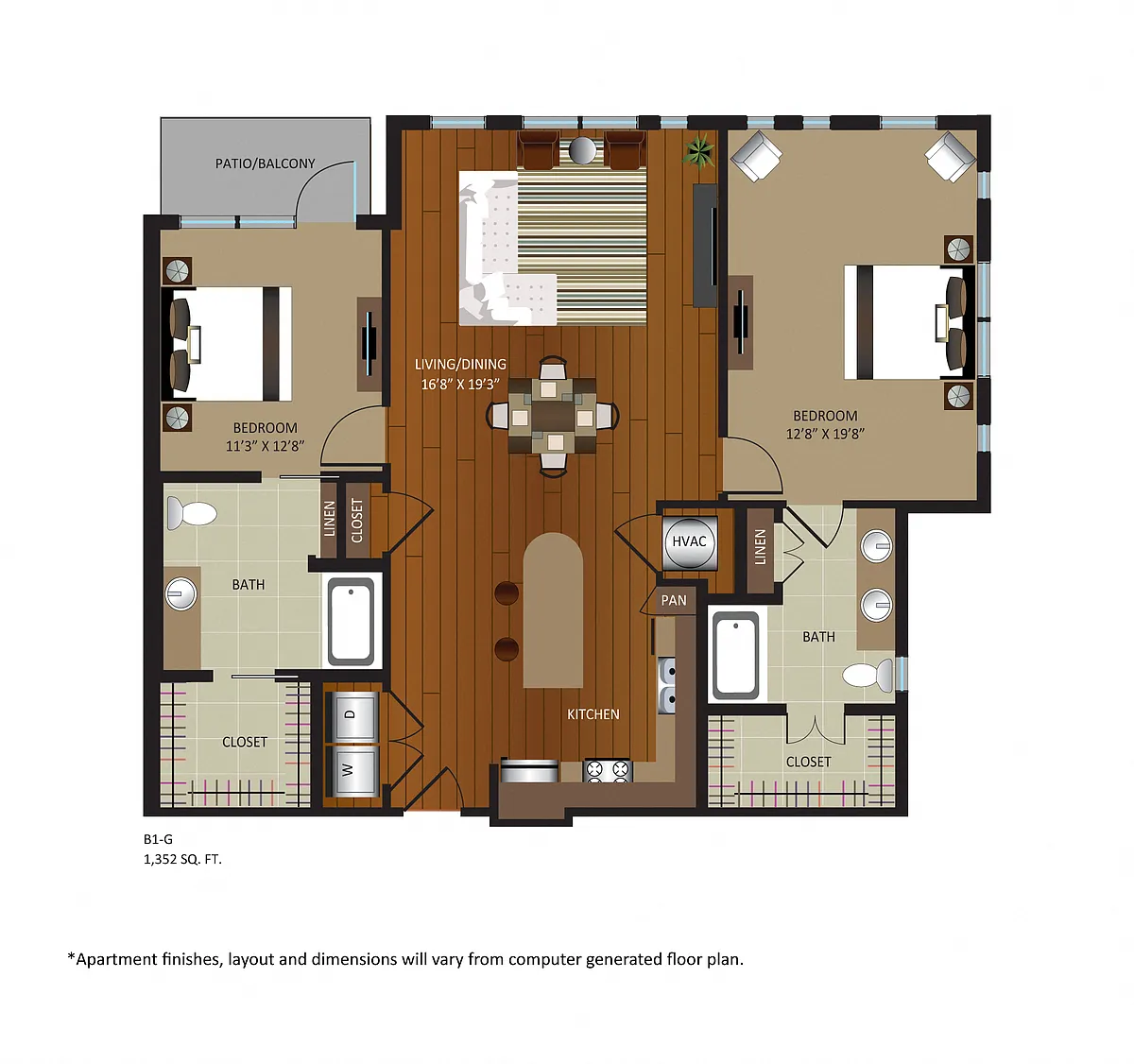 Floor plan B1-G Accessible Unit