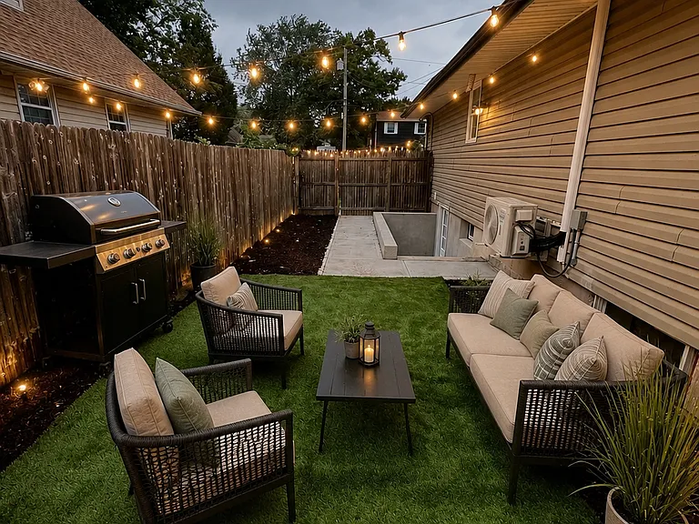 Example of what you can make of this backyard space. Possibilities are endless!