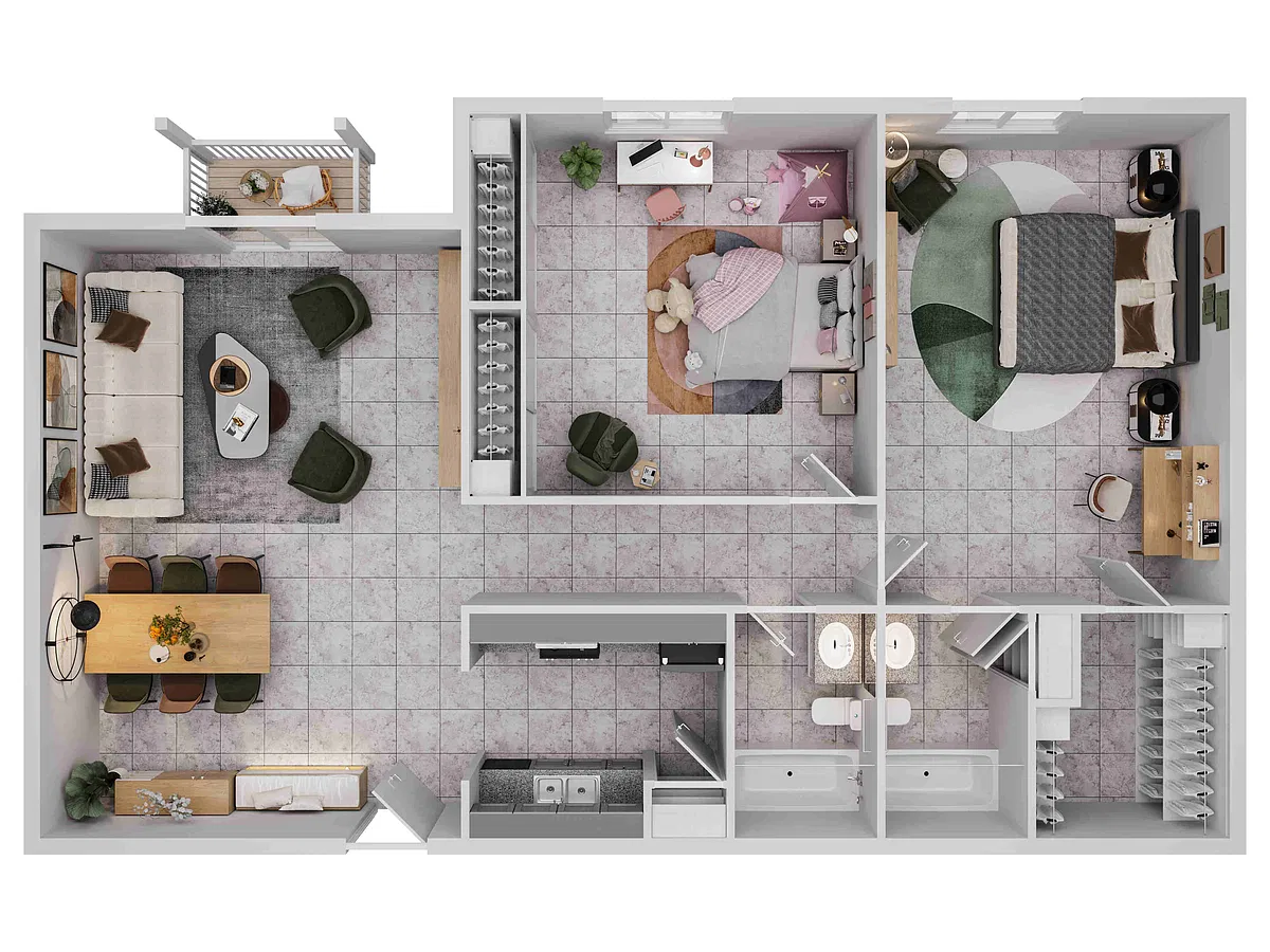 Floor plan 2X2-C