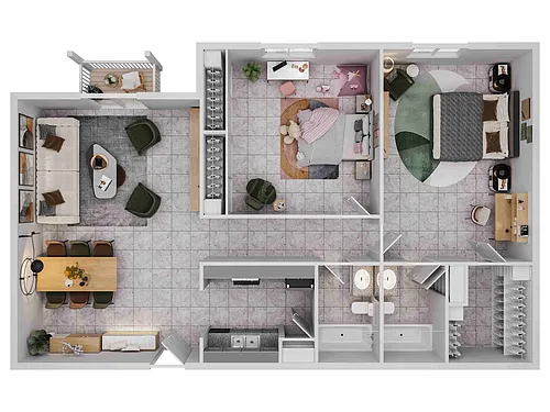 Floor plan 2X2-C