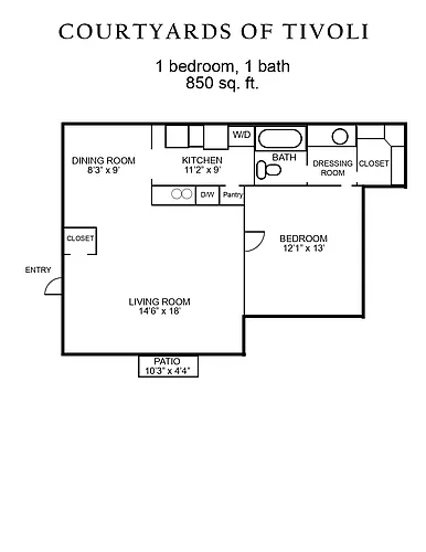 Floor plan COURTYARDS 1X1