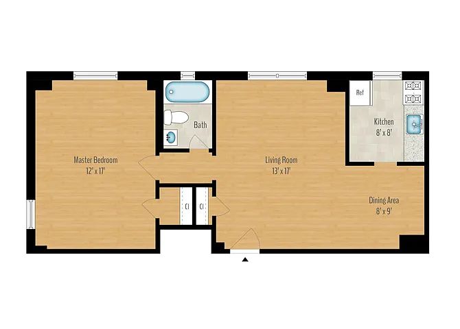 Floor plan 1 Bedrooms