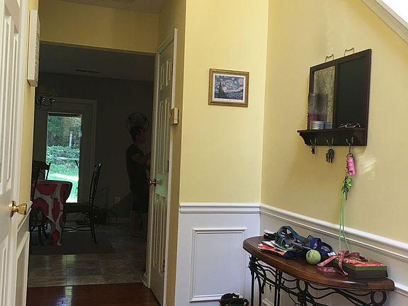 right at the front door entrance