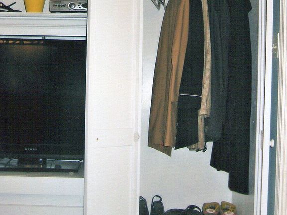 Coat Closet in Custom Entertainment Center