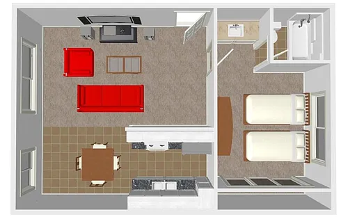 Floor plan 1 Bed