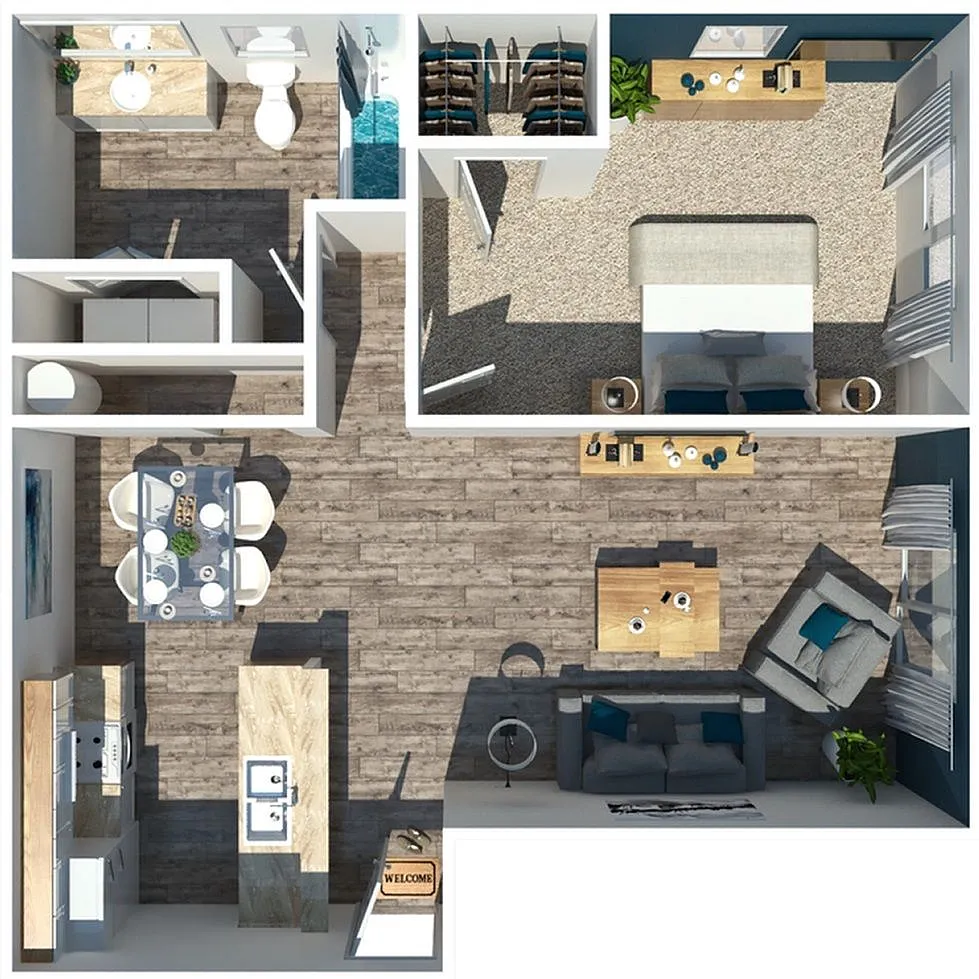 Floor plan 1X1 60