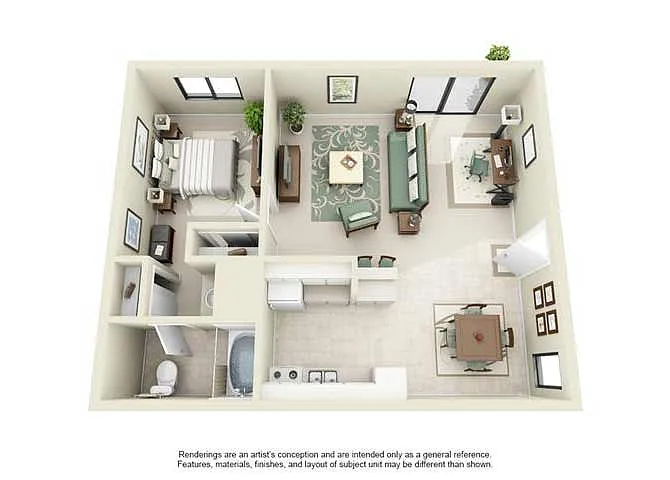 Floor plan 1 BED 1 BATH