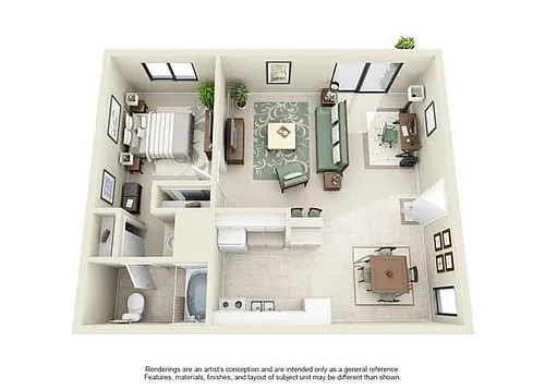 Floor plan 1 BED 1 BATH