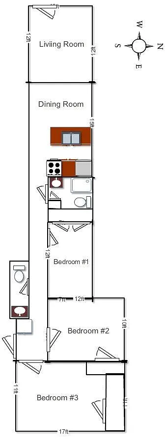 Floor Plan - 220 1/2 N Salisbury St
