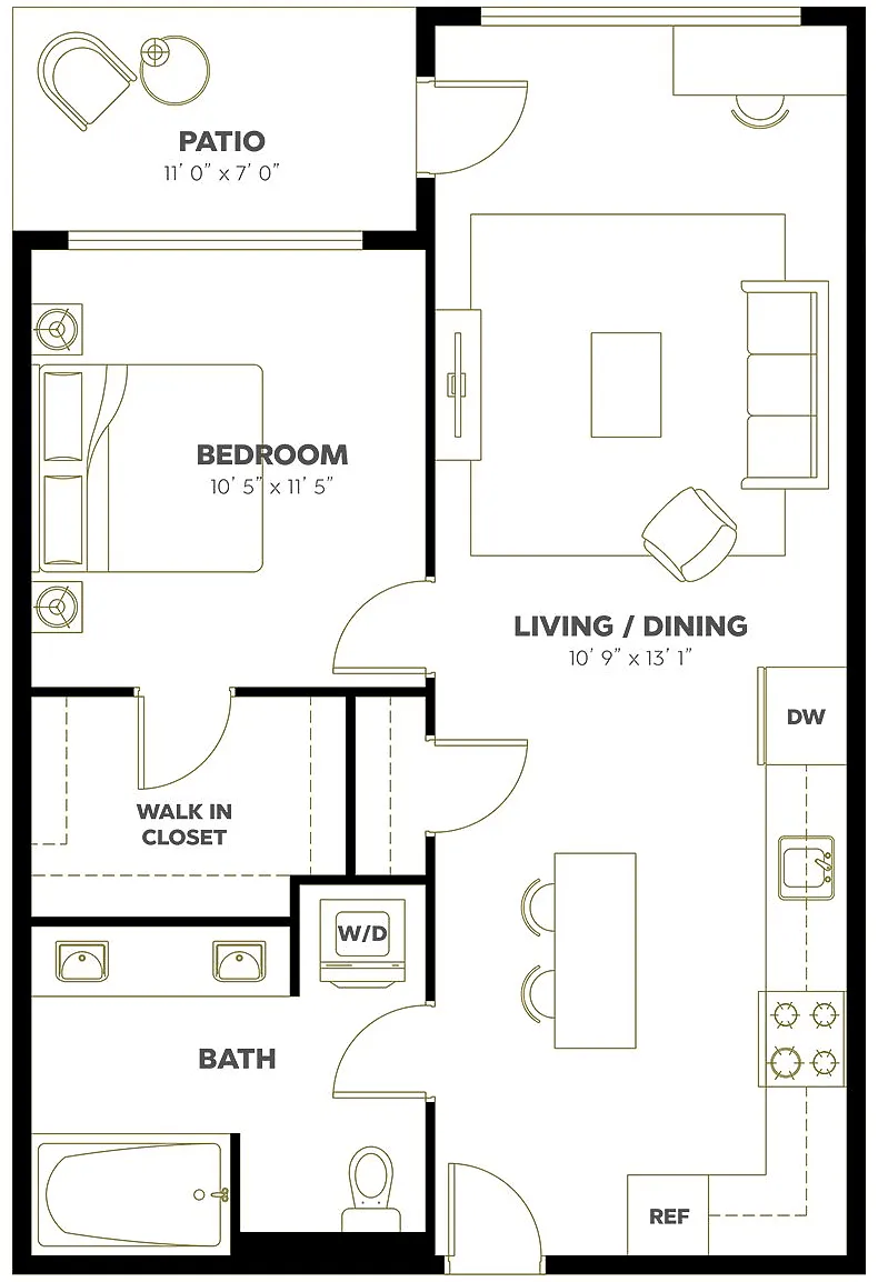 Floor plan 1X1 C10