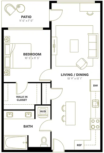 Floor plan 1X1 C12