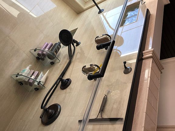 Master bathroom shower with 