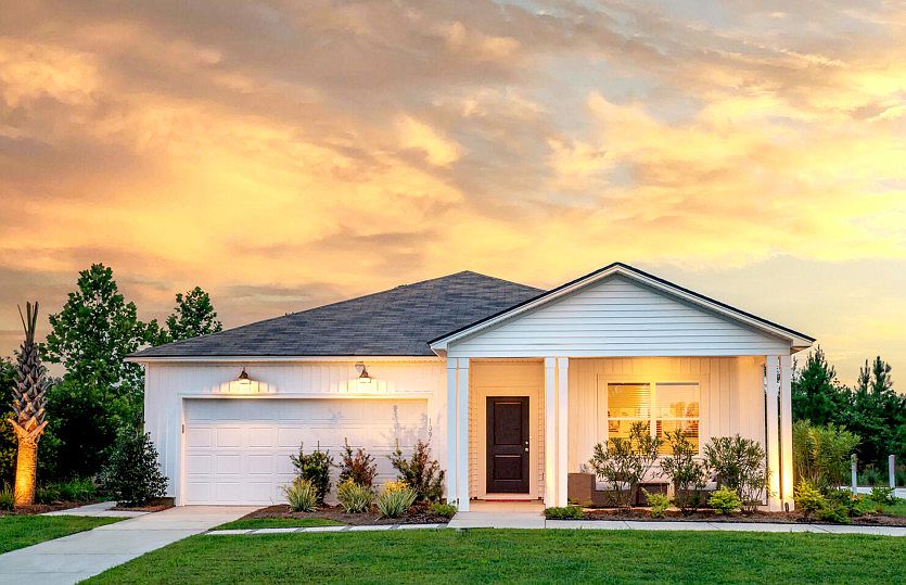The Ibis TD109 with bright pendant lighting over the garage door. Model Representation