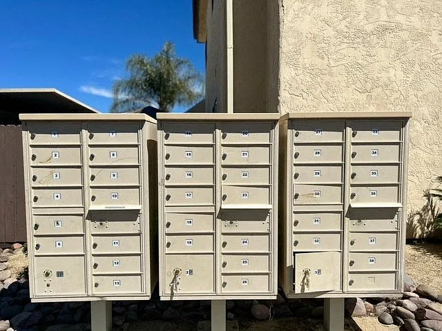 Mailboxes at Mission Bell Apartments.