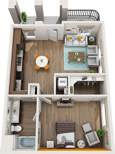 Floor plan One Bedroom B1