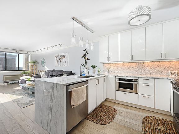 Open floor plan with large kitchen