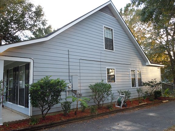 Driveway side of house