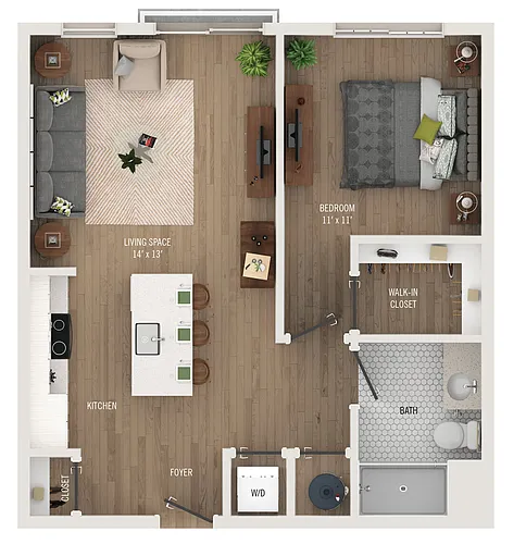 Floor plan Library Park II | A2