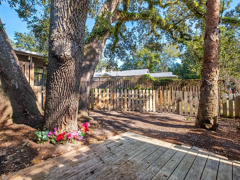 View from Deck of fenced yard