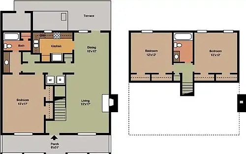 Floor plan 3 Bed Townhome