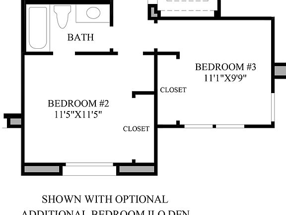 Optional Additional Bedroom ILO Den