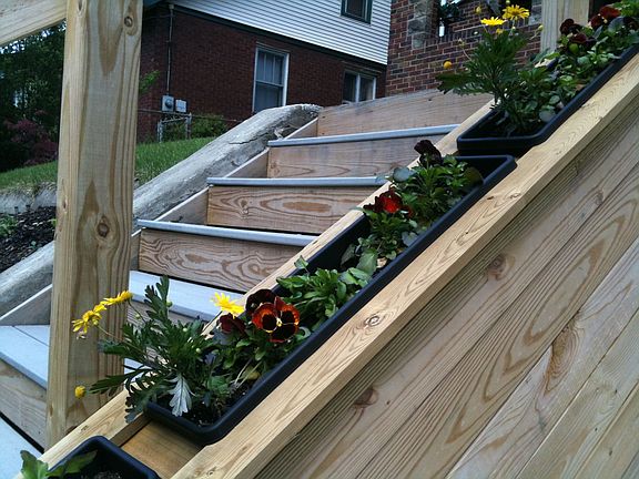 New front steps w/custom flower boxes