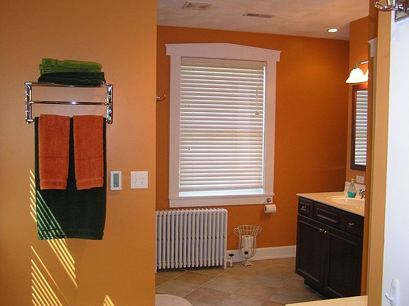 Master bath has heated tile floors.