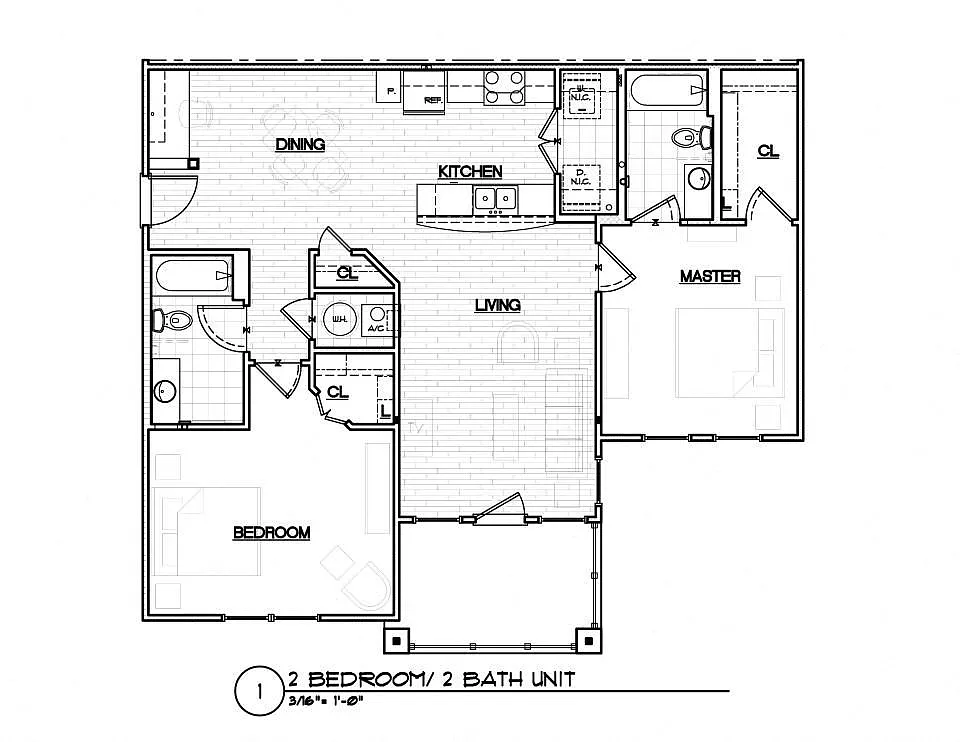 Floor plan 2 Bedroom/ 2Bath