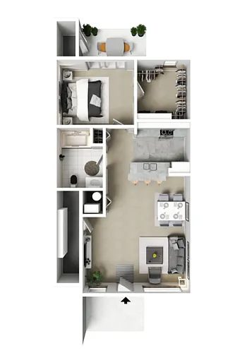 Floor plan 1 x 1 Phase 1