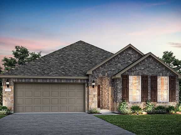 Exterior B, with stone accents, shutters, and 2-car garage with extra storage space