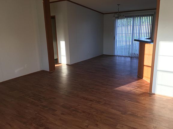 Dining area with sliding glass doors