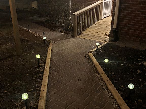 Lots of nighttime visibility and security for entry.