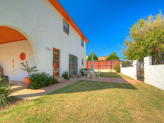 Rear of home faces east, enc