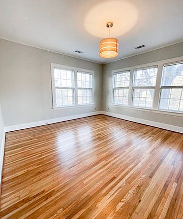 Spacious living room with lots of natural light