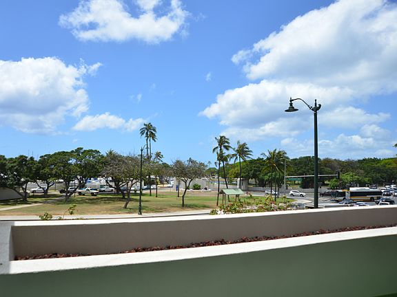 View of Ala Moana Beach Park from patio